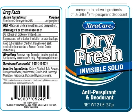 XtraCare Dry Fresh Invisible Solid packaging