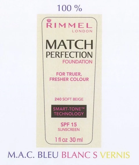 Rimmel LondonMatch Perfection Foundation - Soft Beige (240) packaging