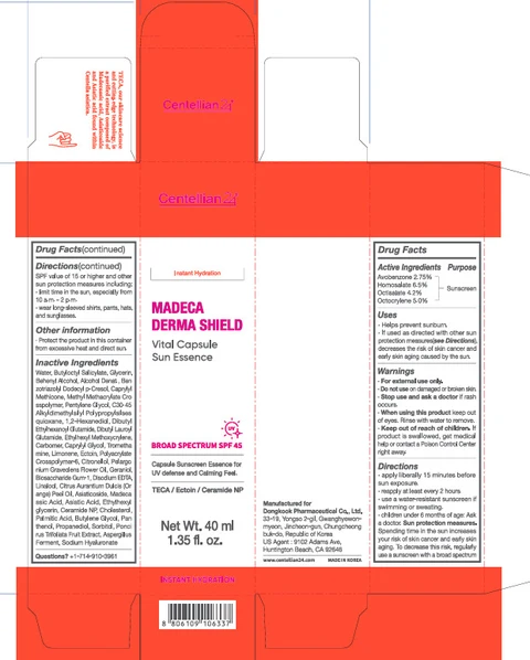 Centellian24 Madeca Derma Shield Vital Sun Essence 포장