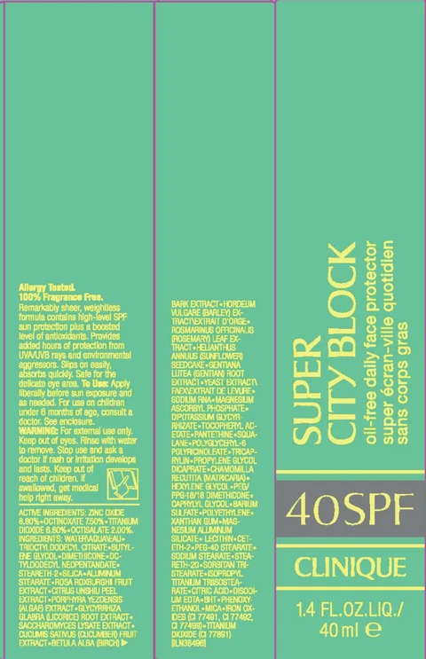 SUPER CITY BLOCK SPF 40 OIL FREE DAILY FACE PROTECTOR 포장