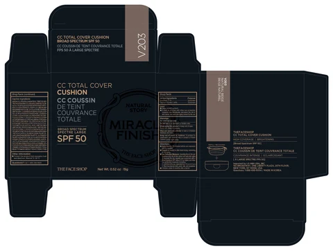 THEFACESHOP Cushion CC Total Cover SPF 50 Natural Beige 포장