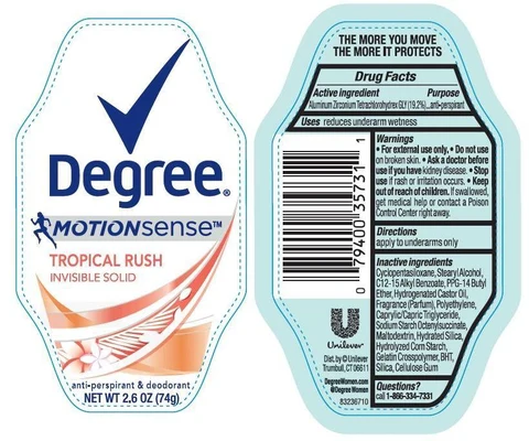 DegreeMotion Sense Tropical Rush Antiperspirant and Deodorant 포장