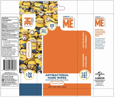 MINIONS ANTIBACTERIAL HAND WIPES 포장