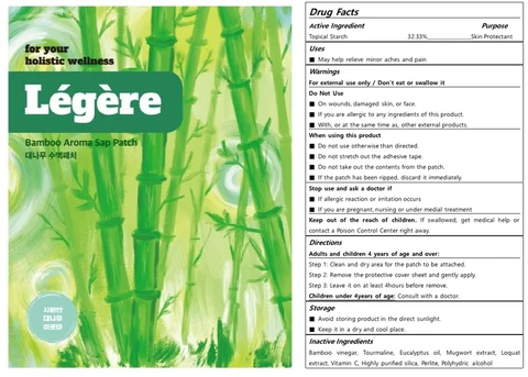 Legere Bamboo Foot Patch packaging