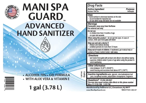 MANI SPA GUARD ADVANCED HAND SANITIZER packaging