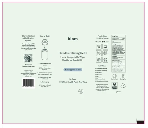 biom Sanitizing Alcohol Wipes - Eucalyptus Chill 포장