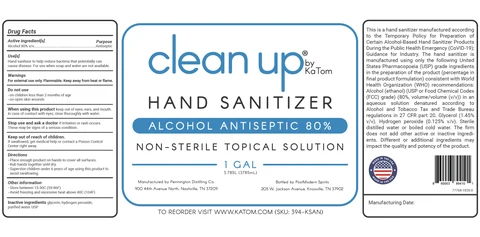 Clean Up by KaTom Hand Sanitizer 포장