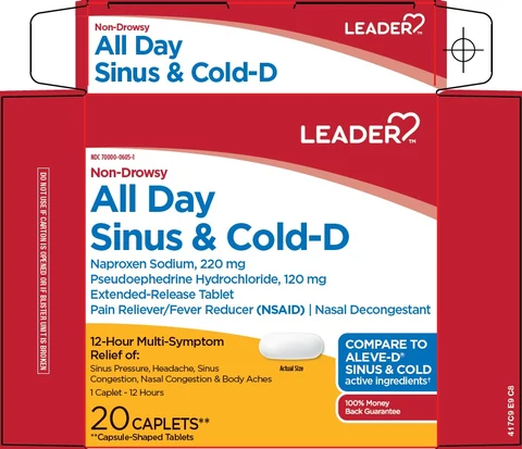 Leader All Day Sinus and Cold D packaging