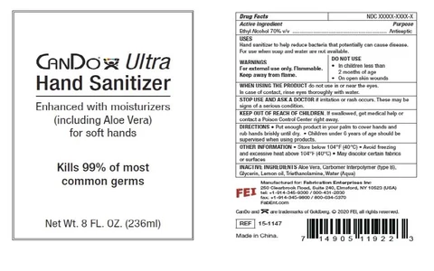 CANDO Ultra Hand Sanitizer packaging