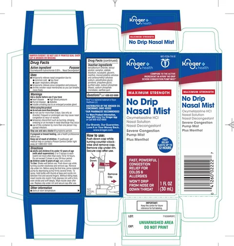 KROGER No Drip Nasal Mist Severe Congestion 포장