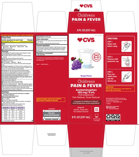 Childrens Pain and Fever packaging