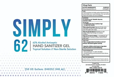 Simply 62 Hand Sanitizer Gel 포장