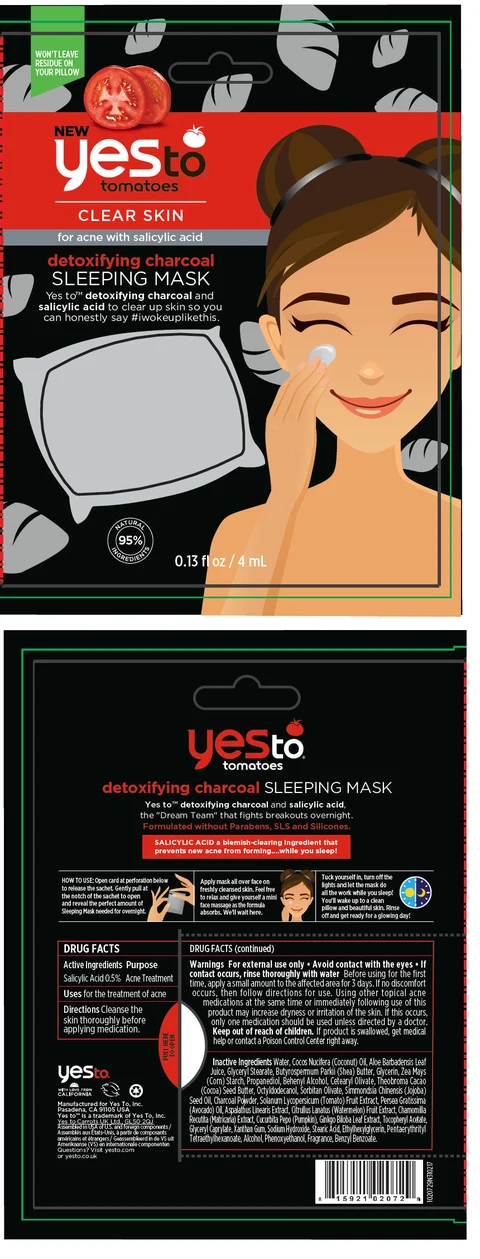 Yes To Tomatoes Detoxifying Charcoal Sleeping Mask packaging