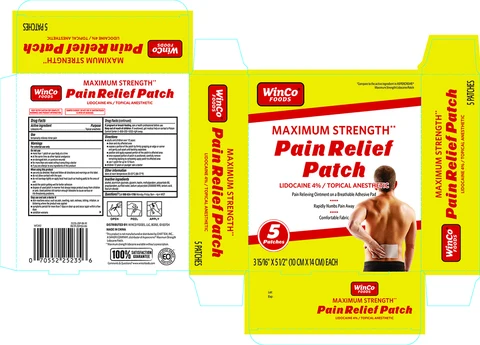 Winco Lidocaine Pain Patch 4% 5ct packaging
