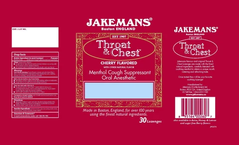 Jakemans Throat and Chest Cherry packaging