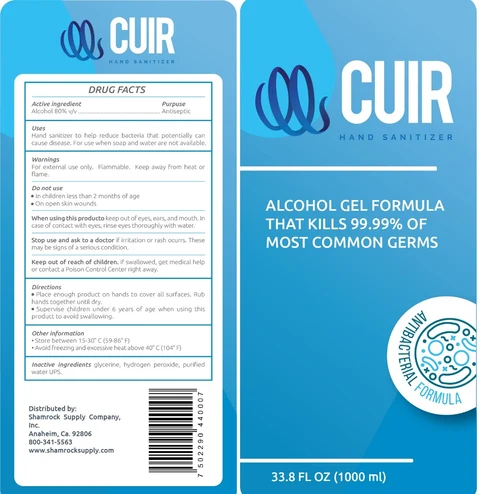 CUIR Hand Sanitizer packaging