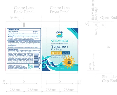 Stream2Sea Broad Spectrum Sport Face & Body SPF 30 1oz