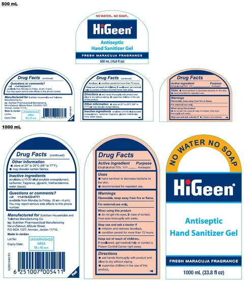 HiGeen Antiseptic Hand Sanitizer Gel FRESH MARACUJA FRAGRANCE 포장