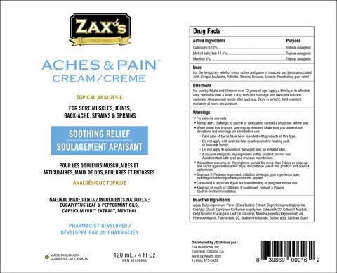 Zaxs Aches and Pain 포장