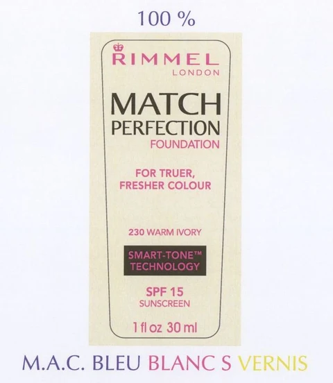 Rimmel LondonMatch Perfection Foundation - Warm Ivory (230) packaging