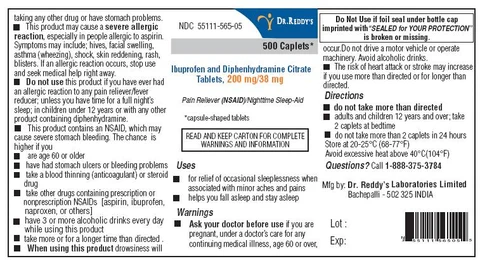 Ibuprofen and Diphenhydramine Citrate 포장