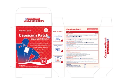 0.025% Capsaicin Pain relief Patch 포장