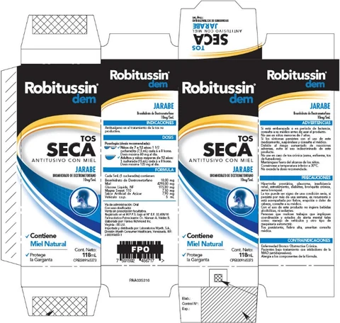 Robitussin Tos Seca packaging