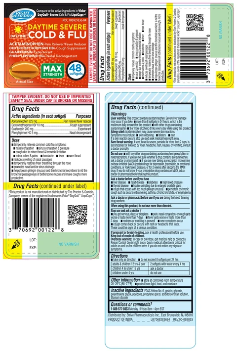 RIGHT REMEDIES DAYTIME SEVERE COLD AND FLU softgel 포장