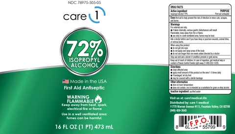 Care1 Isopropyl Rubbing Alcohol 72% 포장