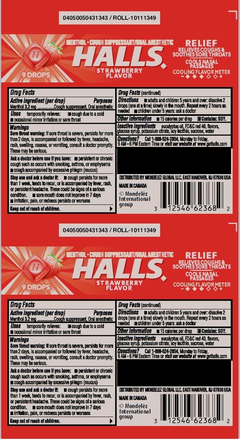 HallsStrawberry packaging