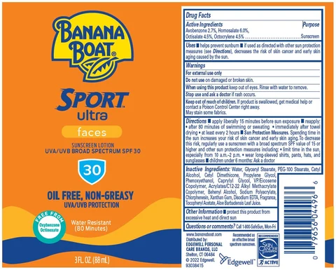Banana Boat Sport Ultra Face SPF30 포장