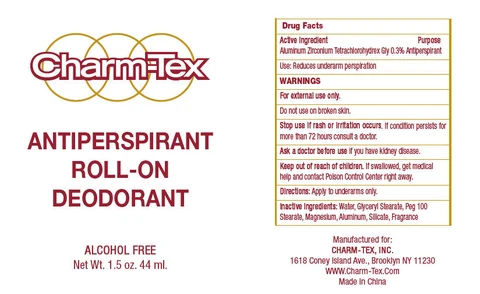 Charm-Tex ANTIPERSPIRANT ROLL-ON DEODORANT 포장