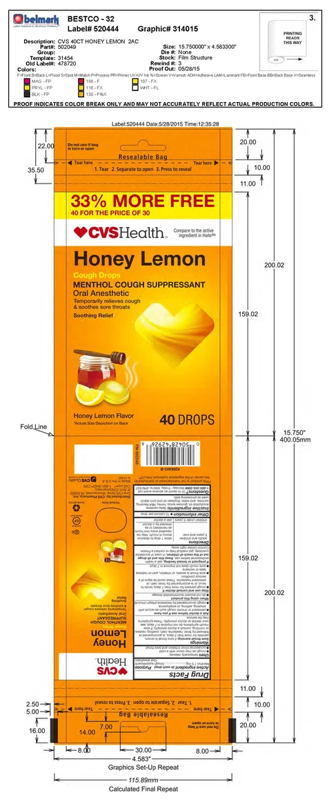 honey lemon cough drops packaging