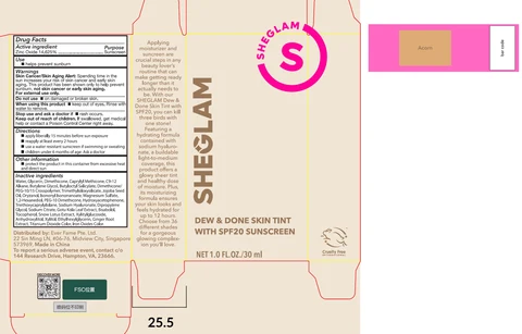 Sheglam Dew and Done Skin Tint with SPF 20 Acorn 포장
