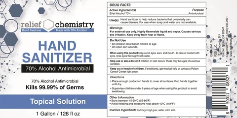 Relief Chemistry Hand Sanitizer 포장