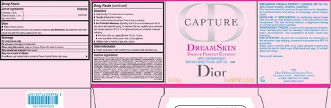 CAPTURE DREAMSKIN FRESH AND PERFECT CUSHION WITH SUNSCREEN BROAD SPECTRUM SPF 50 000 packaging
