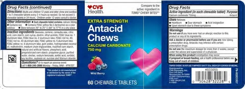 CVS Wild Berry Antacid Chews 포장