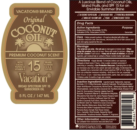 Vacation Original Coconut SPF 15 포장