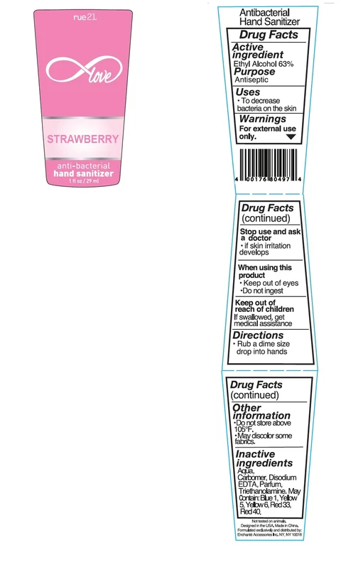 RUE21 Strawberry Antibacterial Hand Sanitizer 포장