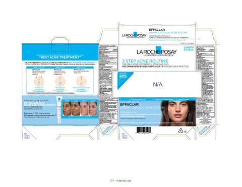 La Roche Posay Effaclar Dermatological Acne System 3 Step Acne Routine packaging
