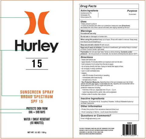 HurleySunscreen Broad Spectrum SPF15 포장
