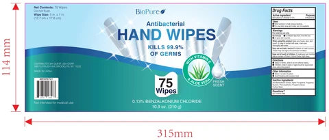 Antibacterial Hand Wipes 포장