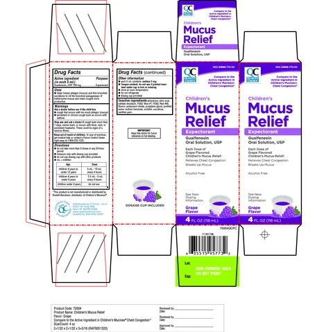 Childrens Mucus Relief Chest Congestion packaging