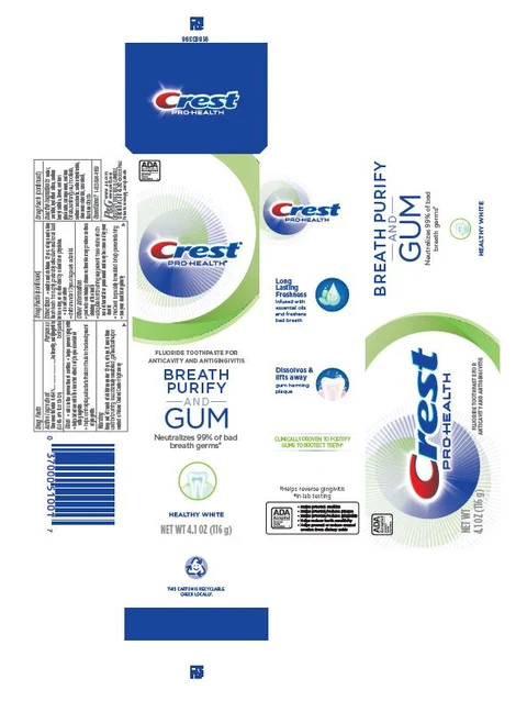 Crest Pro HealthBreath Purify and Gum Healthy White 포장