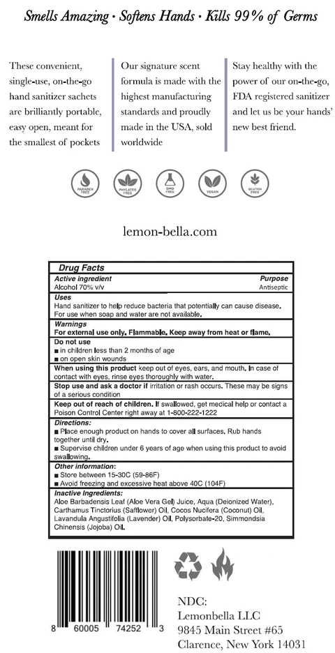 LEMONBELLA Lavender Hand Sanitizer packaging