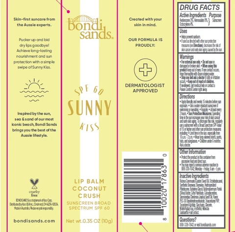 Bondi Sands SPF 60 Sunny Kiss Lip Balm Coconut Crush 포장