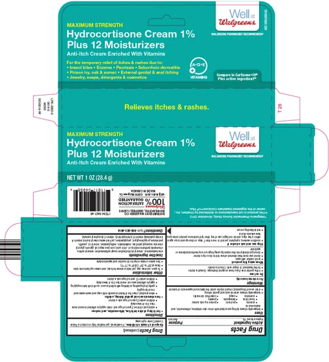 Walgreens Hydrocortisone Plus 12 Moisturizers packaging