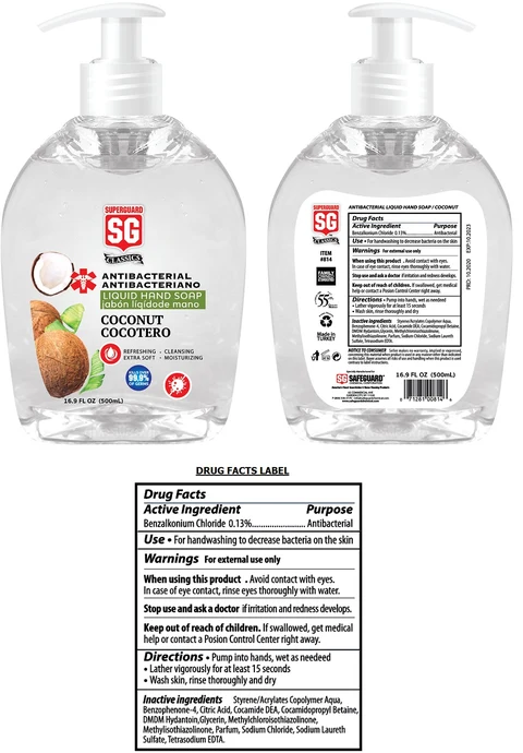 SUPERGUARD Antibacterial Liquid HandSoap Coconut 포장