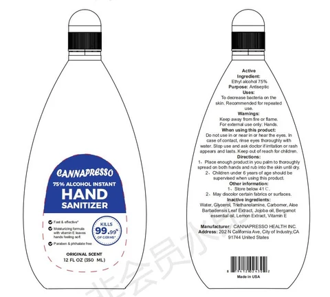 75% Alchohol Instant Hand Sanitizer 포장
