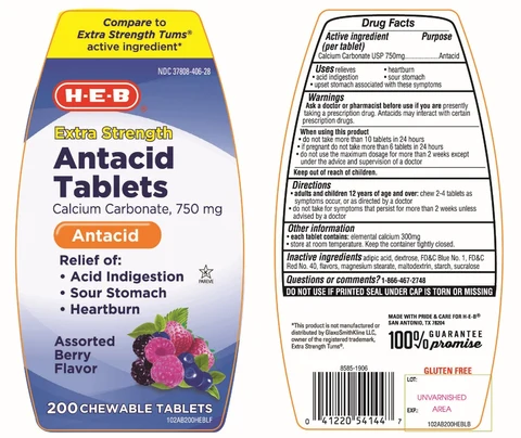 HEB Antacid Extra Strength Assorted Berry 포장